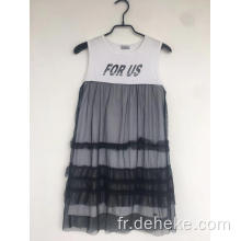 Robe de filet noir en tricot filles